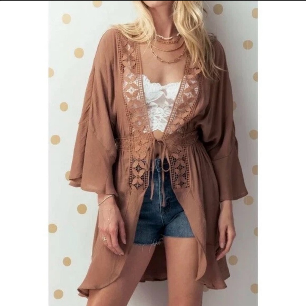Love Tree Mocha Kimono